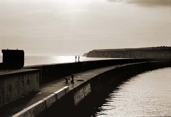 fishing from the breakwater Newhaven Harbour