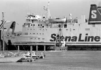 Tug meeching Newhaven harbour