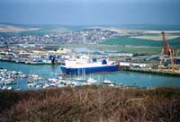 ferry turning Newhaven Harbour