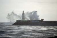 splashy lighthouse Newhaven Harbour